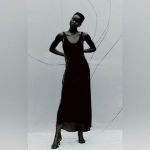 Zara velvet black maxi dress